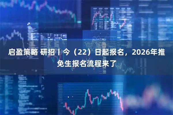 启盈策略 研招丨今（22）日起报名，2026年推免生报名流程来了