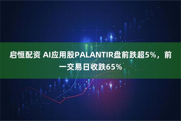 启恒配资 AI应用股PALANTIR盘前跌超5%，前一交易日收跌65%